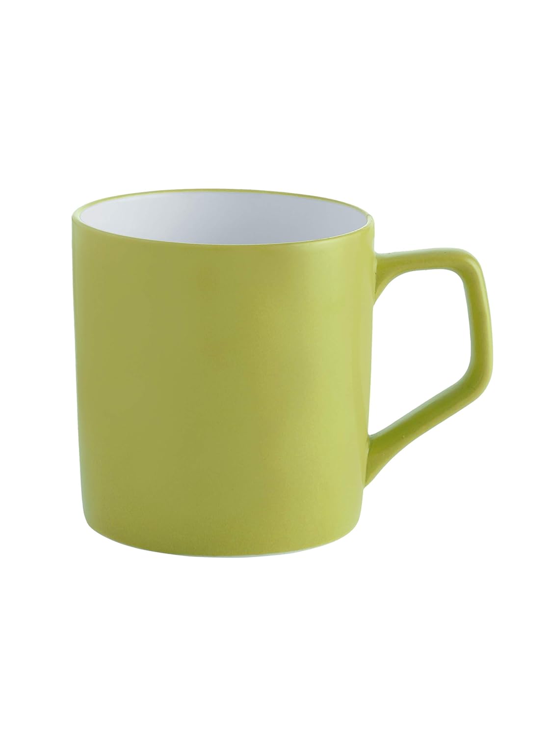 Clay Craft Fine Ceramic Solid Yellow and Green Coffee Mugs Set of 4 Perfect for Your Modern Kitchen and for Gifting Purpose