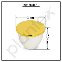 Plantex Knobs for Drawer/Drawer Knobs/Knobs for Cabinets/Pull-Push Knobs for Kitchen/Bedroom Drawer - Pack of 2 (Gold & White)-3