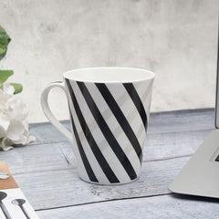 Clay Craft Bute Series Printed Design Ceramic Mug (Blue, Medium, 330ml, CC MM1 BUTE BU408)