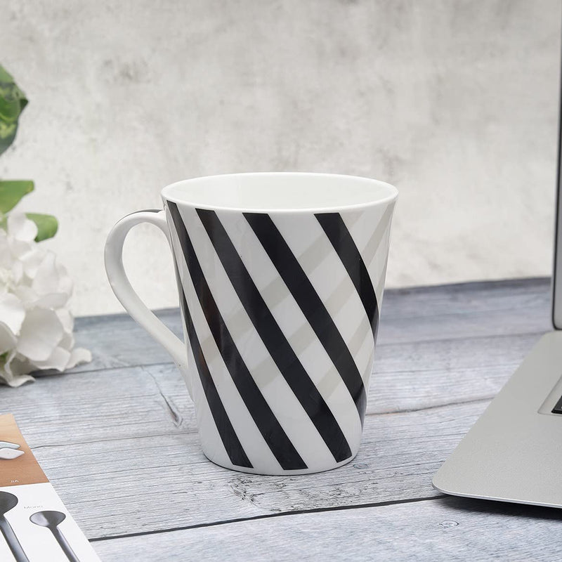 Clay Craft Bute Series Printed Design Ceramic Mug (Blue, Medium, 330ml, CC MM1 BUTE BU408)