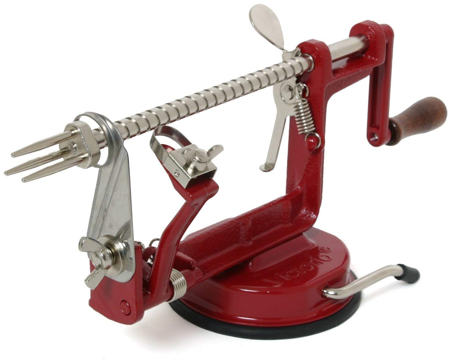 ZVONKO Apple Peeler Corer Slicer Potatoes Peel Slinky Machine for Kitchen Tool Fruit Peeler Durable Heavy Duty Die Cast Magnesium Alloy Apple Peeler Slicer Corer with Suction Base Tool