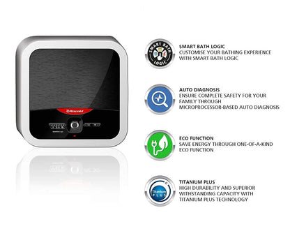 Racold Omnis LUX 10LTR VERTICAL 4 Star WATER HEATER (White Body with Black PANEL)