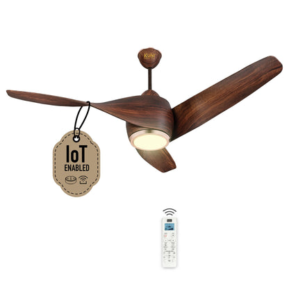 KUHL Twist L3 1320 mm 65% Power Saving BLDC Ceiling Fan | BEE 5 Star Rated & ISI Marked | High Air Flow|5Year Warranty on Motor By Brand | Free Installation | IoT – Operate via Mobile & Alexa | White