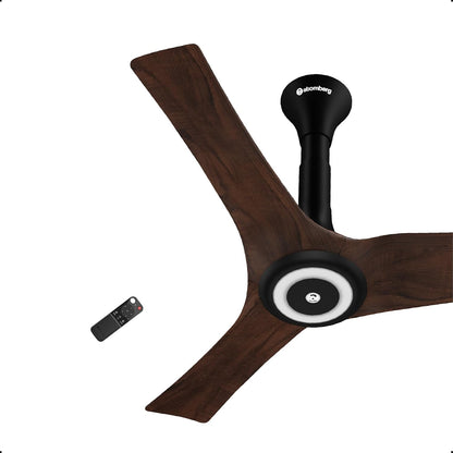 atomberg Aris Starlight BLDC Ceiling Fan 900mm Best-in-class Air Delivery Smart IoT Remote Silent Operation LED Underlight | BEE 5star | 3 Year Warranty Stellar Black (Dark Teakwood)