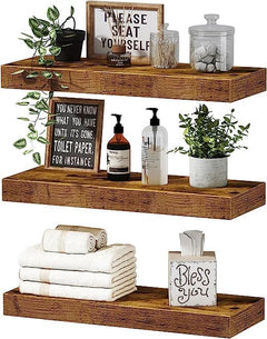 Floating Shelves Bathroom Shelf Bedroom Kitchen Farmhouse Small Book Shelf for Wall Mantel Shelves 16 inch Set 