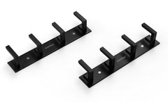 Plantex Aluminum Hook Rail with L-Shape Hooks for Walls of Bathroom/KitchenHook Rail Bar for Clothes/Towel/Keys-Pack of 2 (4 Hooks, Black)-1