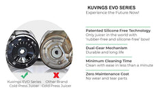 Kuvings EVO810 Black Professional Cold Press Juicer,Only Juicer with Patented Rubber & Silicon-Free Technology, 12 YR Warranty, All-in-1 Fruit & Vegetable Juicer,With Smoothie & Sorbet Attachment