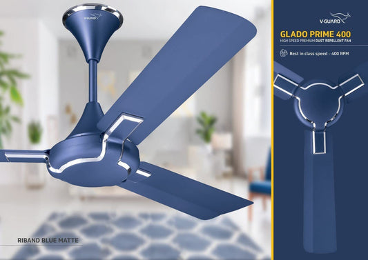 V-Guard Glado 400 1200 mm 3 Blade Ceiling Fan 1200 mm 3 Blade Ceiling Fan (Blue, Pack of 1)