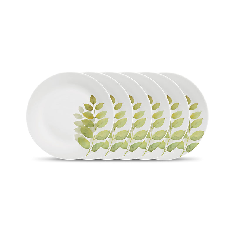 La Opala, Ivory Collection, Opal Glass Full Plate Set 6 pcs, Plainware, White