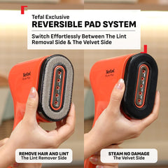 Tefal Pure Pop Handheld Garment Steamer | 1300W | Compact, Convenient Vertical Steaming | Reversible Pad | 2m Cable | 20g/min Steam | 15-sec Heat-Up | Red | No.1 Ironing Brand in Europe