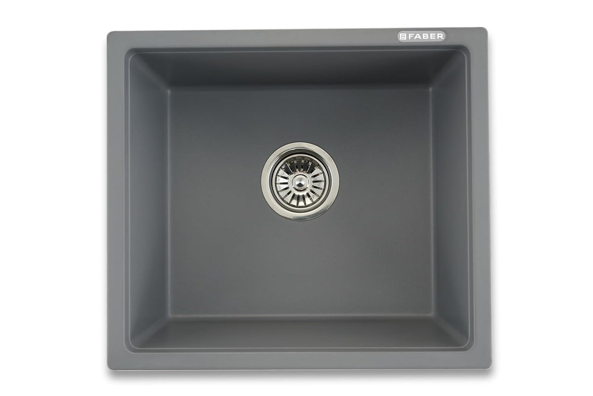 Faber Verona Ingranite18"X16"Single Bowl Sink|Includes Plumbing Waste Kit|25 Years Warranty|Silent,Scratch,Dent & Heat R