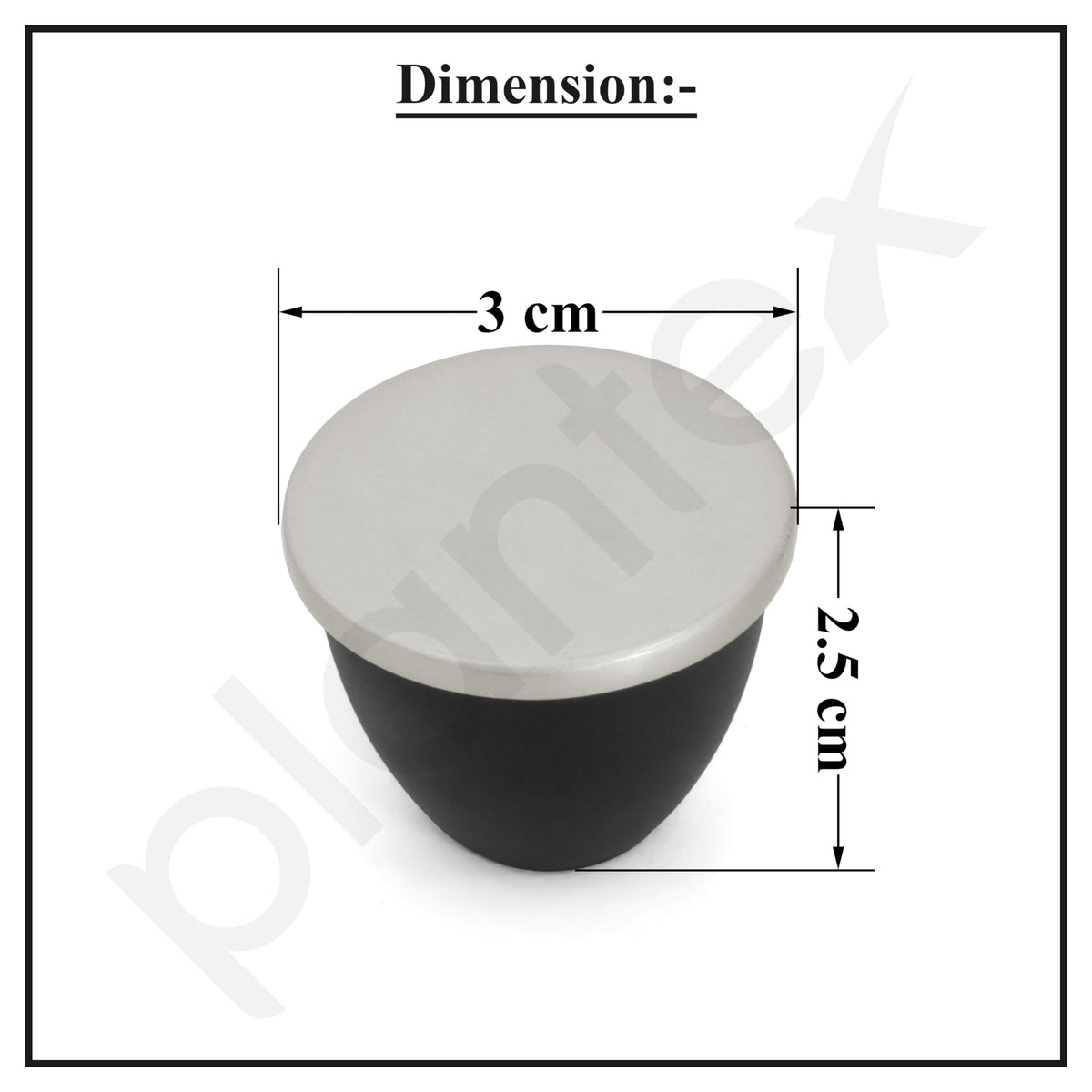 Plantex Knobs for Drawer/Drawer Knobs/Knobs for Cabinets/Pull-Push Knobs for Kitchen/Bedroom Drawer - Pack of 4 (Satin Black)-3