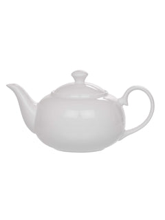 Clay Craft Basics White Fine Ceramic Tea Pot/Seving Kettle, Coffee Pot - 1000 ml - 1Pc