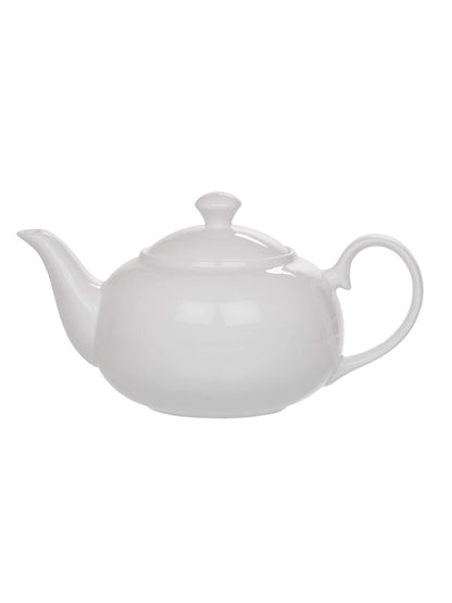 Clay Craft Basics White Fine Ceramic Tea Pot/Seving Kettle, Coffee Pot - 1000 ml - 1Pc
