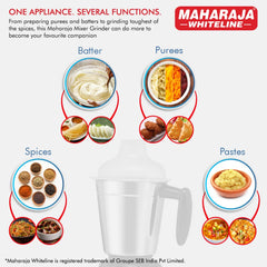 Maharaja Whiteline MX-185 750W Mixer Grinder with 3 Jars, Black