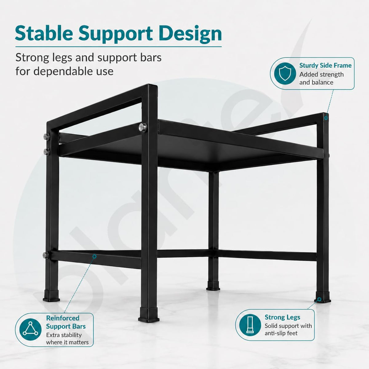 Plantex Microwave Oven Stand for Kitchen Platform/OTG/Oven Rack with Storage Cabinet/Multipurpose Kitchen Counter Organizer Stand - (Black)-6