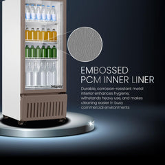 Haier HVC 305 GT5, 5 Star, Touch LED Visi Cooler Glass Door, Adjustable Shelves, Single Door Commercial Refrigerator (285 L, White)