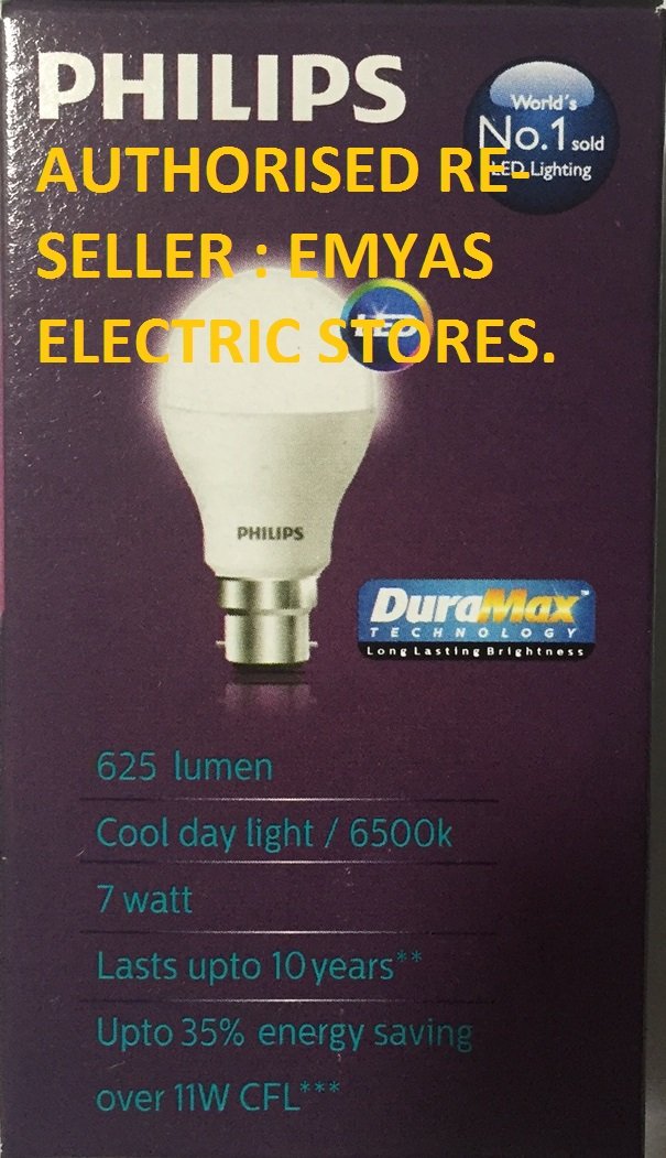 Philips Ace Saver Base B22 7-Watt LED Lamp (Pack of 5, White)
