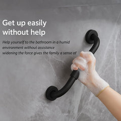 Plantex 304 Stainless Steel Grab Bar for Toilet with Grip/13 inch Anti-Slip Handle for Bathroom Support - Pack of 2 (Black)-2