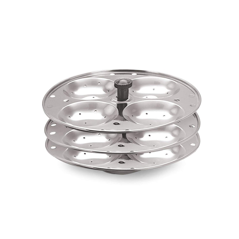Eleven Rings 4 Plates Stainless Steel Square Idli Stand/Idli Maker Makes 16 Square Idlis at Once. (4 Plate Square Idli)