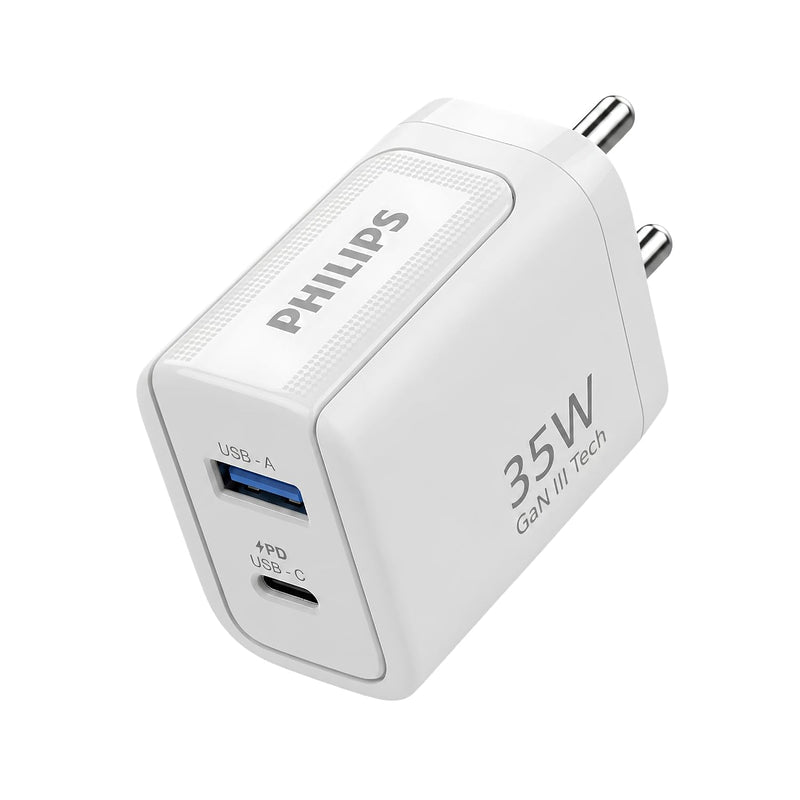 Philips DLP5322NW/94 Gen III Tech 35W Fast Charging Wall Charger (Alba White)