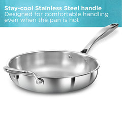 Hawkins Pro 26 cm Frying Pan, Triply Stainless Steel Fry Pan with Stainless Steel Handle and Stainless Steel Lid, Silver (PSF26S)