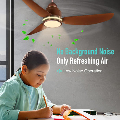 KUHL Luxus C3 1200mm Stylish 65% Power Saving BLDC Ceiling Fan with Remote | Night & Down Light | 29W |BEE 5 Star | Low Noise | IoT –Operate via Mobile & Alexa | Reverse Mode |Free Installation|Brown