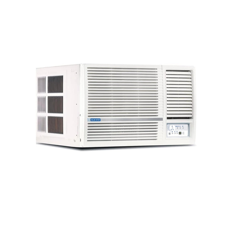 Blue Star 2 Ton 3 Star Fixed Speed Window AC (Copper, Turbo Cool, Humidity Control, Fan Modes-Auto/High/Medium/Low, Hydrophilic Blue Fins, Dust Filters, Self-Diagnosis, WFA324LN, White)