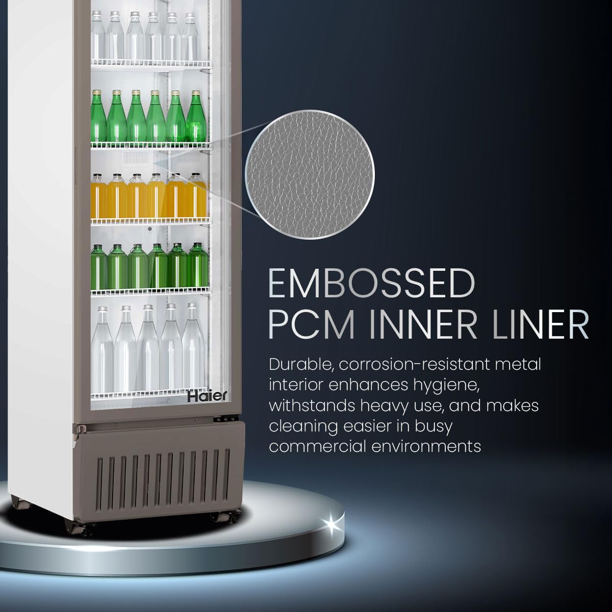 Haier HVC 505 GT5, 5 Star, Touch LED Visi Cooler Glass Door, Adjustable Shelves, Single Door Commercial Refrigerator (440 L, White)