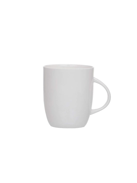 Clay Craft Basics White Ceramic Milk Mug Set Of 1Pc - 300 Ml
