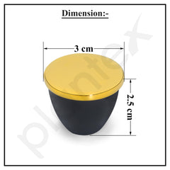 Plantex Knobs for Drawer/Drawer Knobs/Knobs for Cabinets/Pull-Push Knobs for Kitchen/Bedroom Drawer - Pack of 3 (Black & Gold)-3