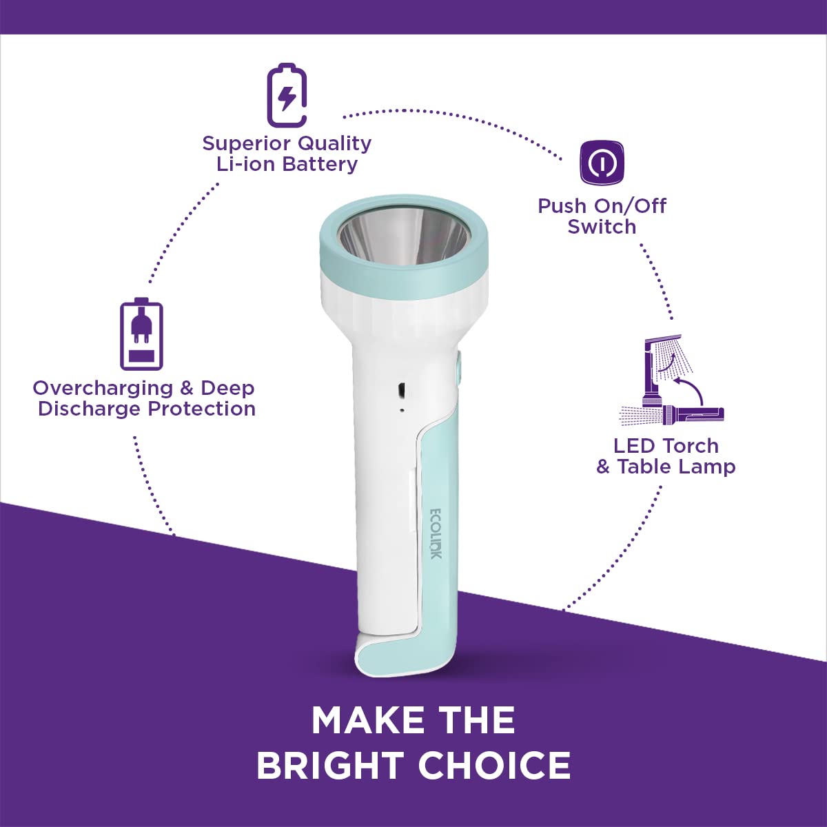 Philips EcoLink 3W Lilliput LED Torch & Table Lamp (,Pack of 1)