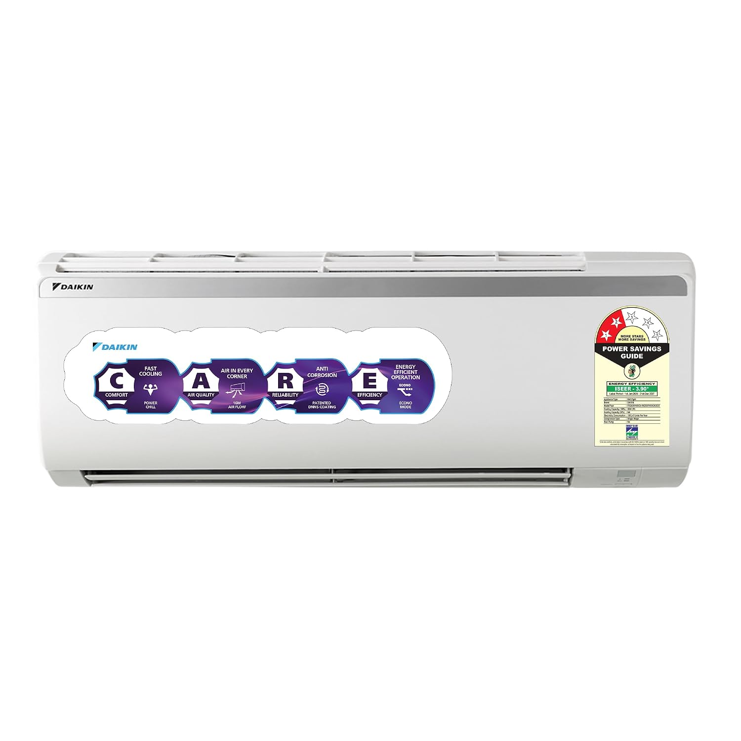 Daikin 1.5 Ton 2 Star, Fixed Speed Split AC (Copper, PM2.5 Filter, FTQ50XV16, White)
