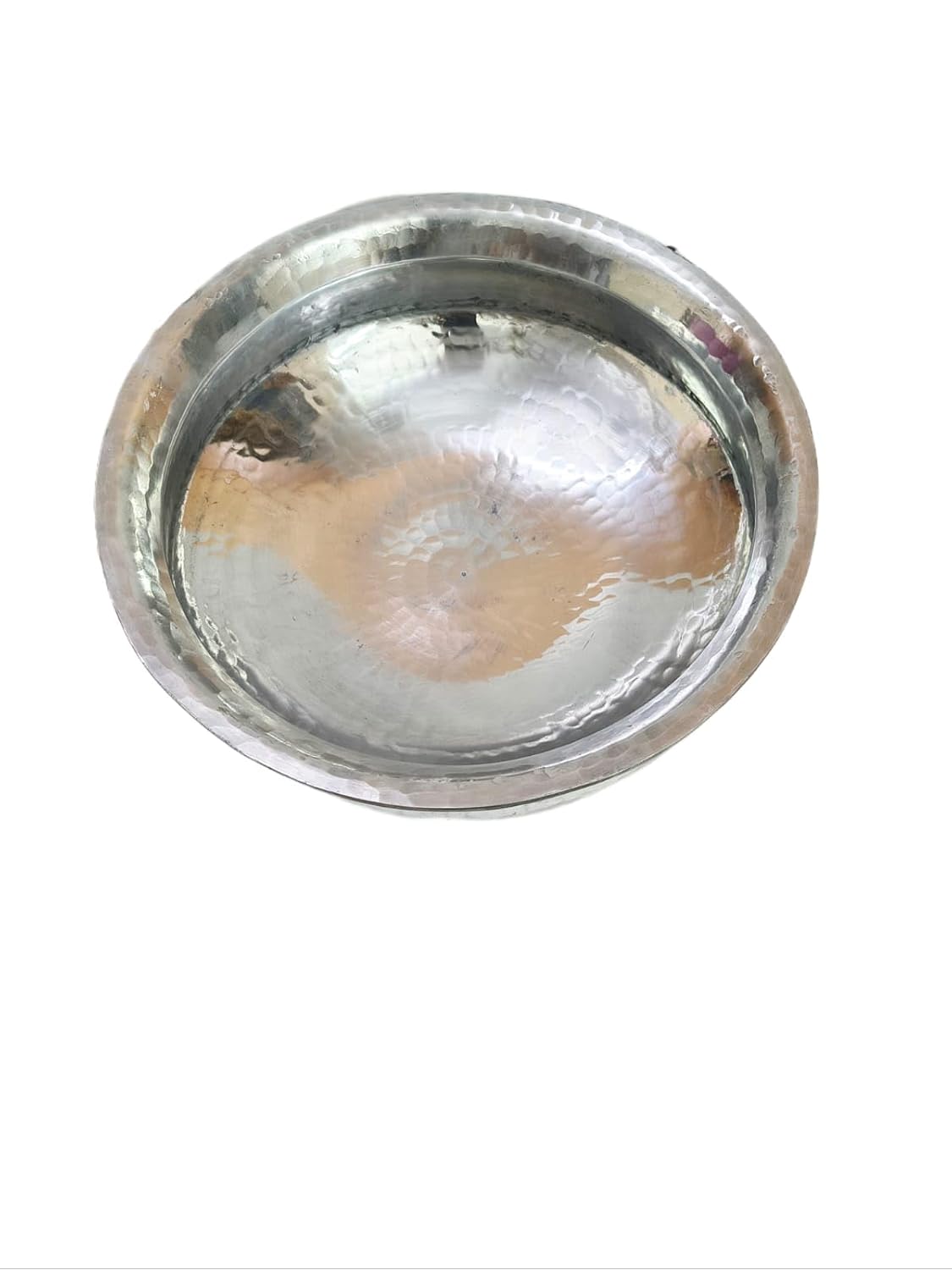 Bonafide Pure Copper Lagan Handi Dish pan with Tin Lining, Cookware and Serveware,5 to 6 litres, Handi Heavy Gauge Diameter 12 inch Dum Biryani Rice and Veg/Nonveg,Copper Pot Weight 2500 gm