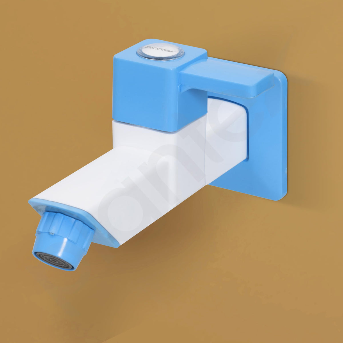 Plantex Single Lever Bib Cock for Bathroom/PTMT Kitchen Sink Tap/Basin Faucet with Plastic Wall Flange - Long Body (Blue & White)-4