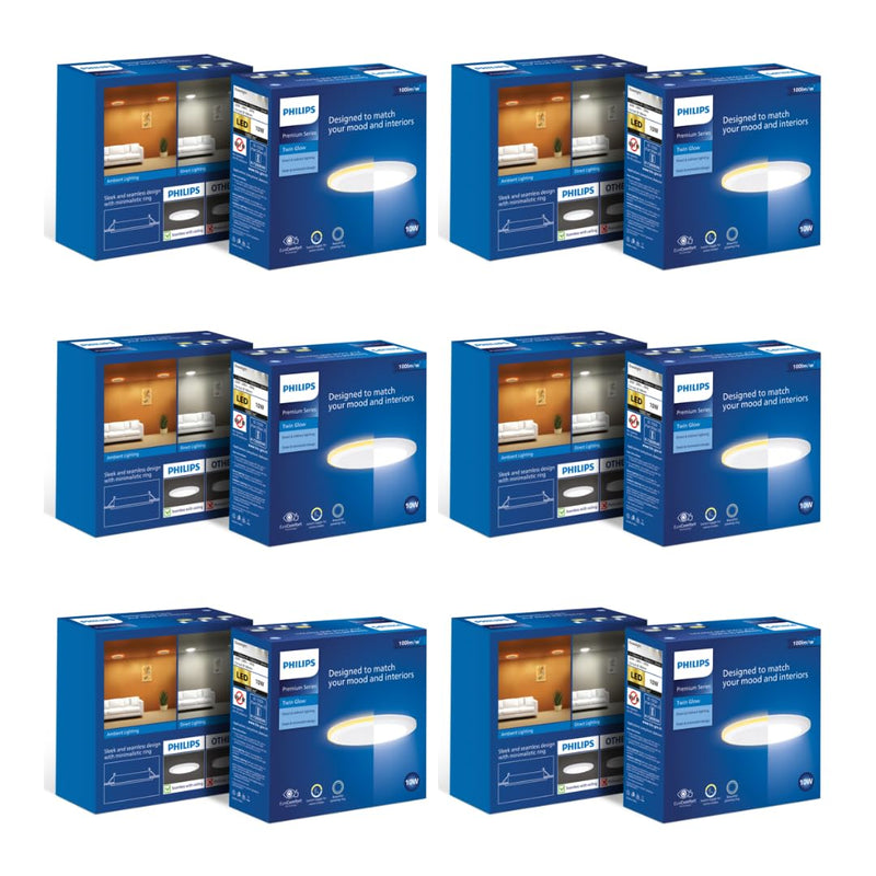 Philips 10-watt Round LED Up-Down Downlighter (Pack of 6) (Warm White + Warm White, B0D4VKTL94)