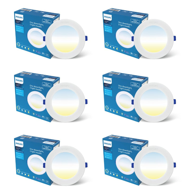 Philips 9W AstraGlow 3in1 LED Downlight (Pack of 6)