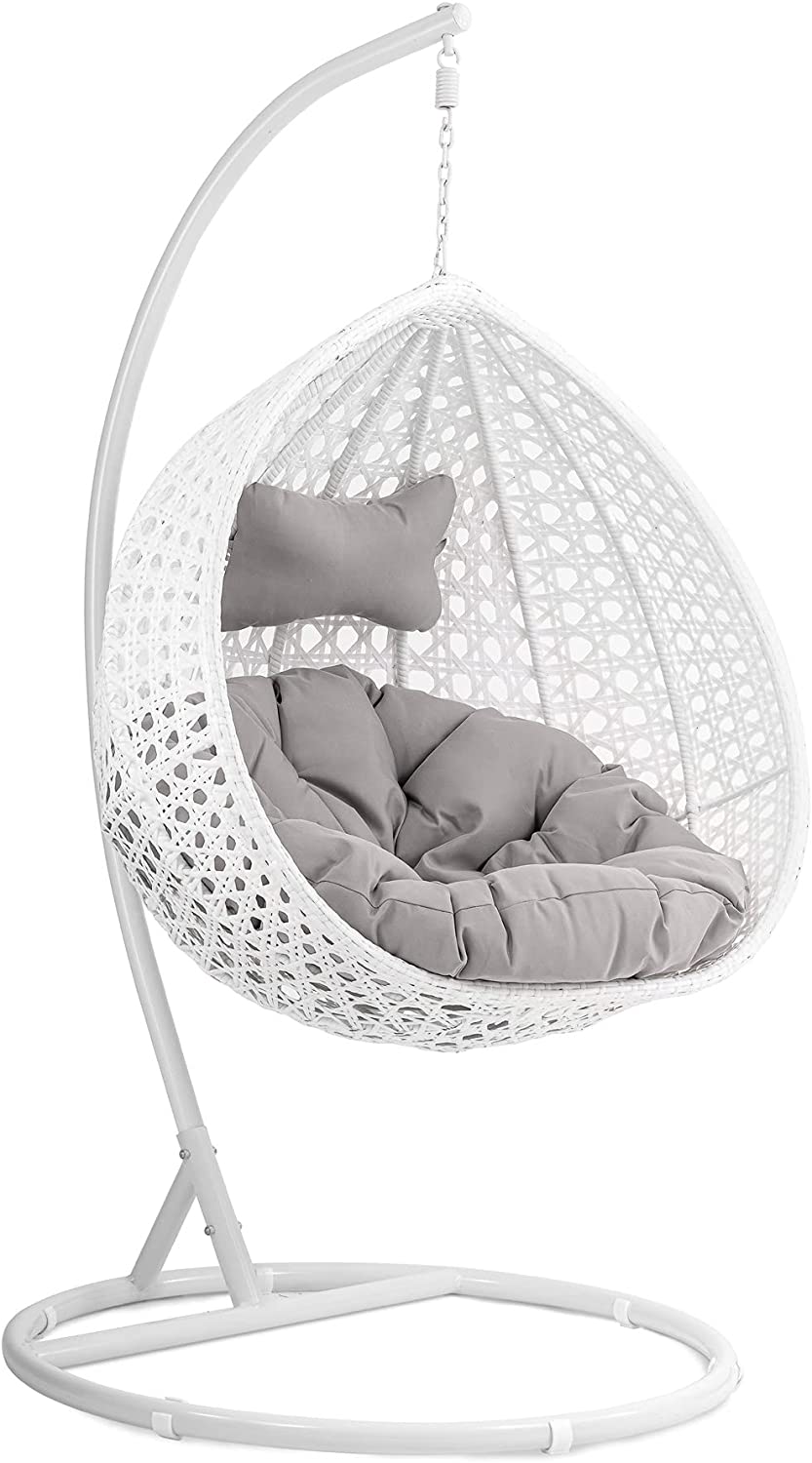 Elliott Single Seater Hanging Swing With Stand For Balcony , Garden