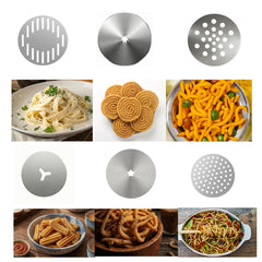 Electric 12 Molds Idiyappam Maker, Murukku Maker, Pasta Maker & Noodle Maker, 50Watts Power, 50 Times for Full Charge, Cordless (White)
