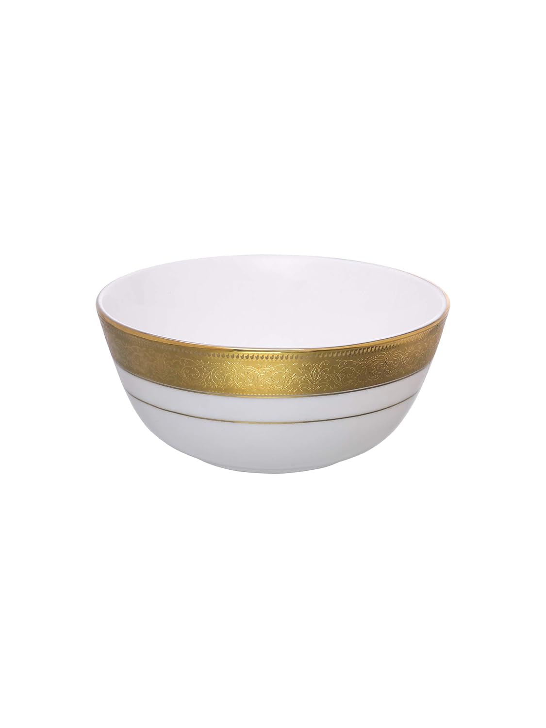 Clay Craft Fine Ceramic New Georgian Dinner Set of 40 Pieces, Enchanting Gold, for Family of 6, Dinner Set Ceramic, Crockery Set, Dining Set for Dinner, Plates and Bowls Set, Crockery Set for Gift