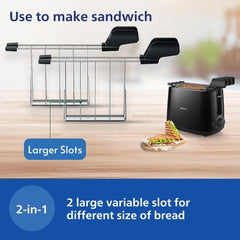 Philips Daily Collection HD2583/90 Toaster, Black