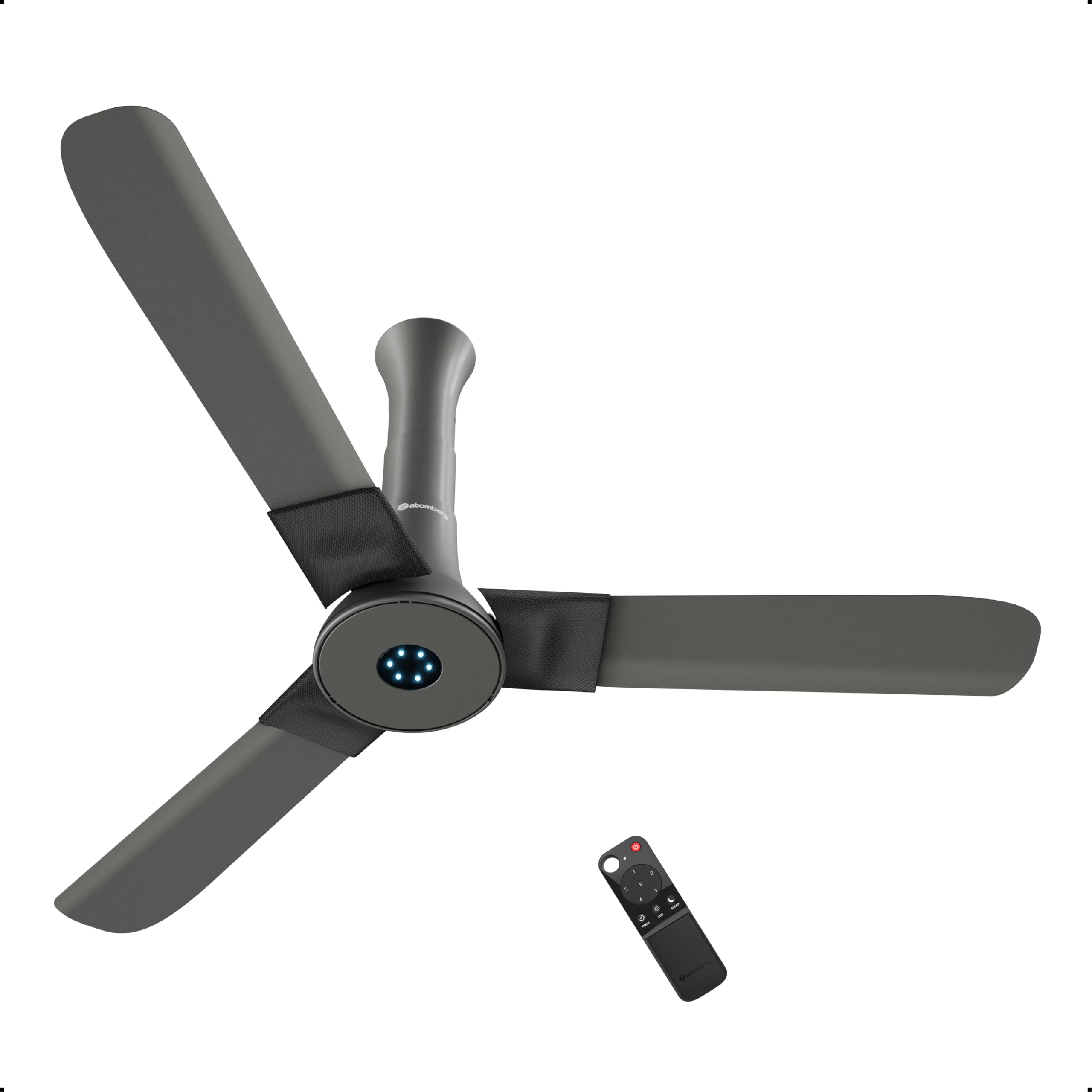 atomberg Studio+ 950mm BLDC Ceiling Fan with Remote Control | BEE 5-star Energy Efficient | New Blade Design | High Air Delivery | LED Speed Indicator | Low noise | 3 Year Warranty (Sand Grey)