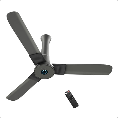 atomberg Studio+ 1200mm BLDC Ceiling Fan with Remote Control | BEE 5 star Rated Energy Efficient Ceiling Fan | High Air Delivery with LED Indicators | 3 Year Warranty (Onyx Black)