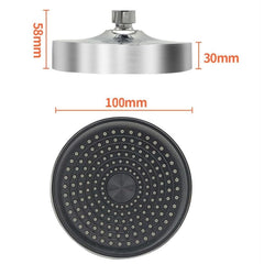HOUZA Round Shower Head for Bathroom | 4 Inch Single Flow Overhead Shower without Arm | Adjustable Bathroom Shower with Even Water Flow & Rust Resistant | Anti-Clog Silicone Nozzles for Wall Mounting