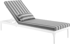 Hattie Outdoor Swimming Poolside Lounger (White + Grey ) Set of 2
