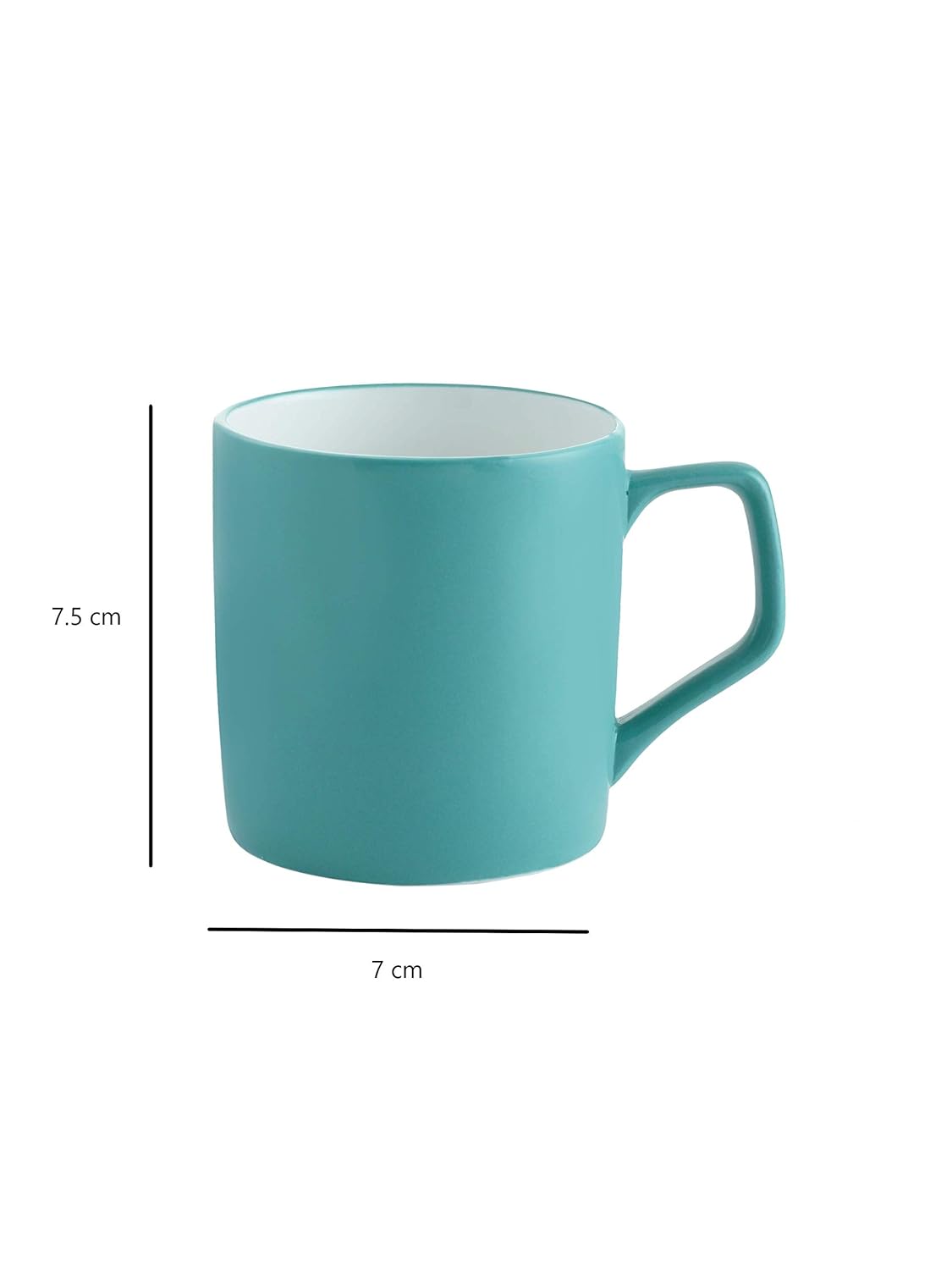 Clay Craft Fine Ceramic Solid Teal and Green Coffee Mugs Set of 4 Perfect for Your Modern Kitchen and for Gifting Purpose