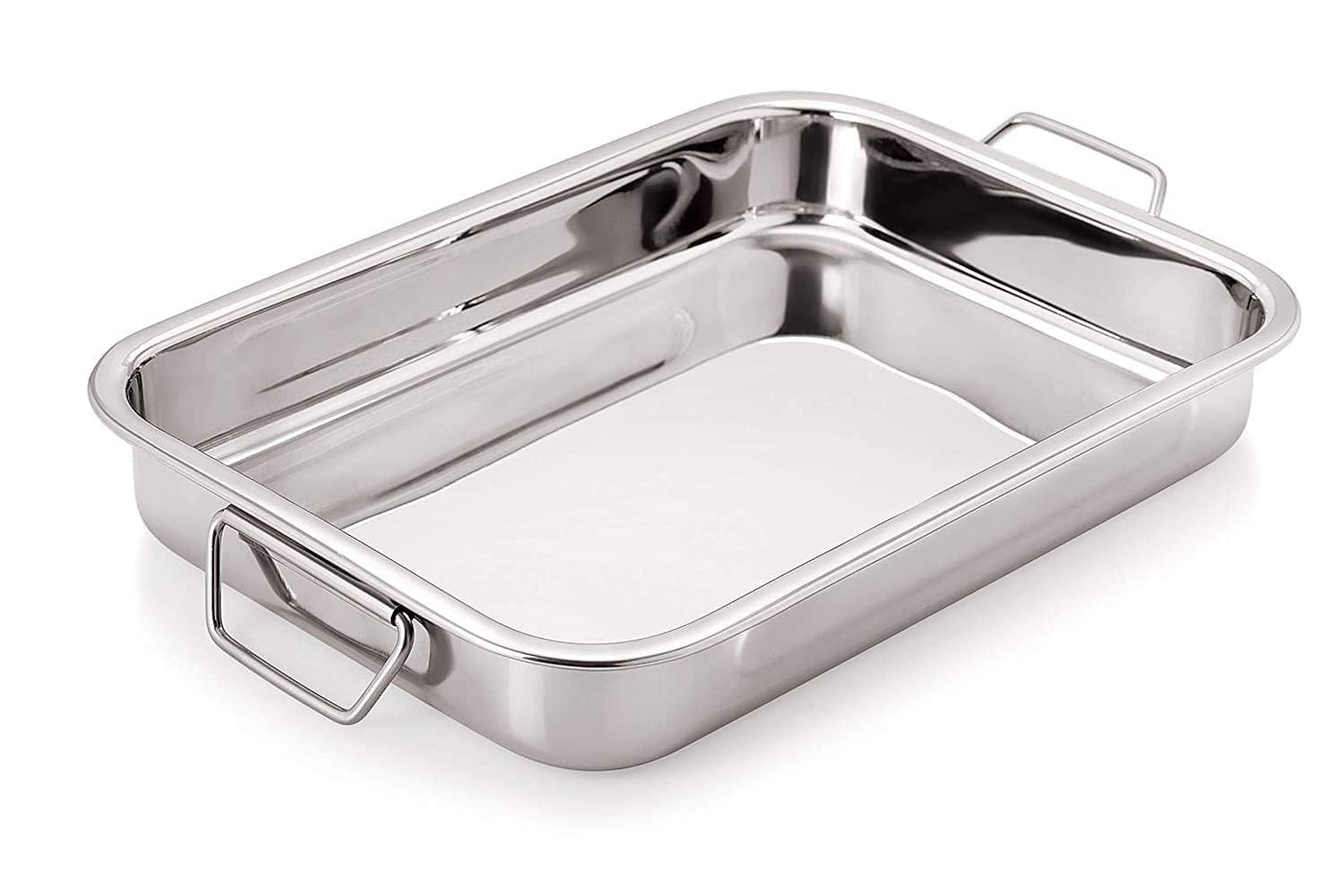 Dynore Stainless Steel Lasagna Tray with Handle for Serving Any Foods (35.5 cm x 27 cm)
