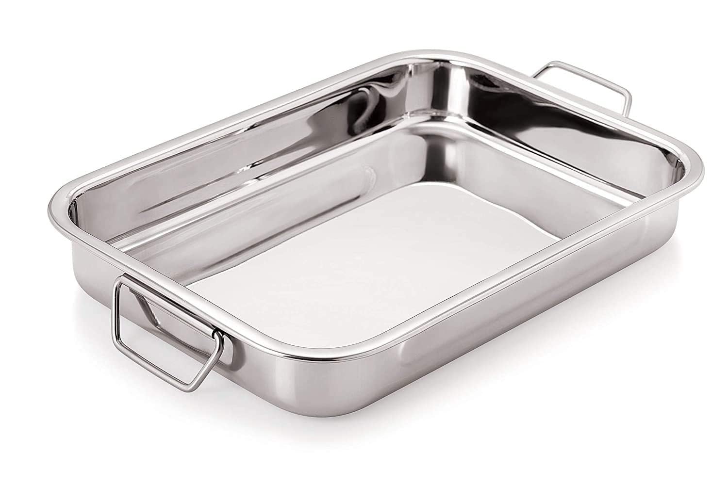 Dynore Stainless Steel Lasagna Tray with Handle for Serving Any Foods (35.5 cm x 27 cm)