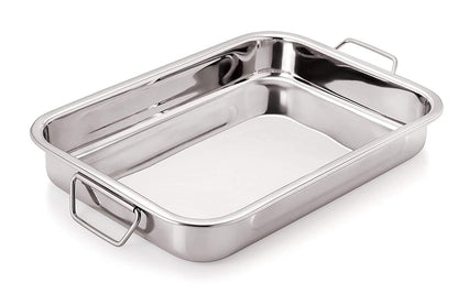 Dynore Stainless Steel Lasagna Tray with Handle for Serving Any Foods (35.5 cm x 27 cm)