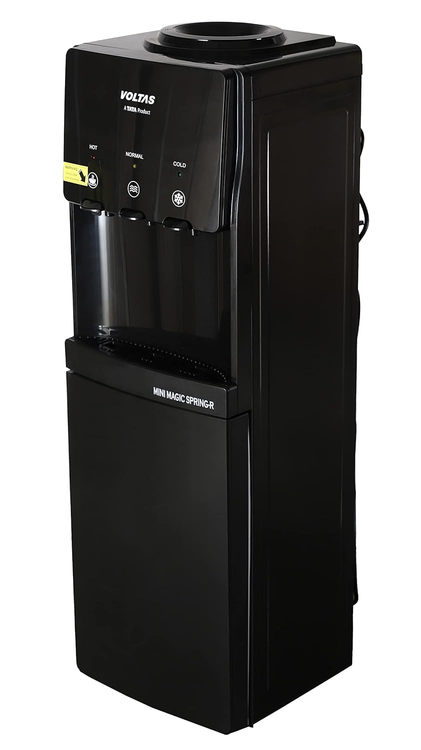 Voltas Spring-R Water Dispenser with Three Temperature Tap and Small Refrigerator (Black Color)